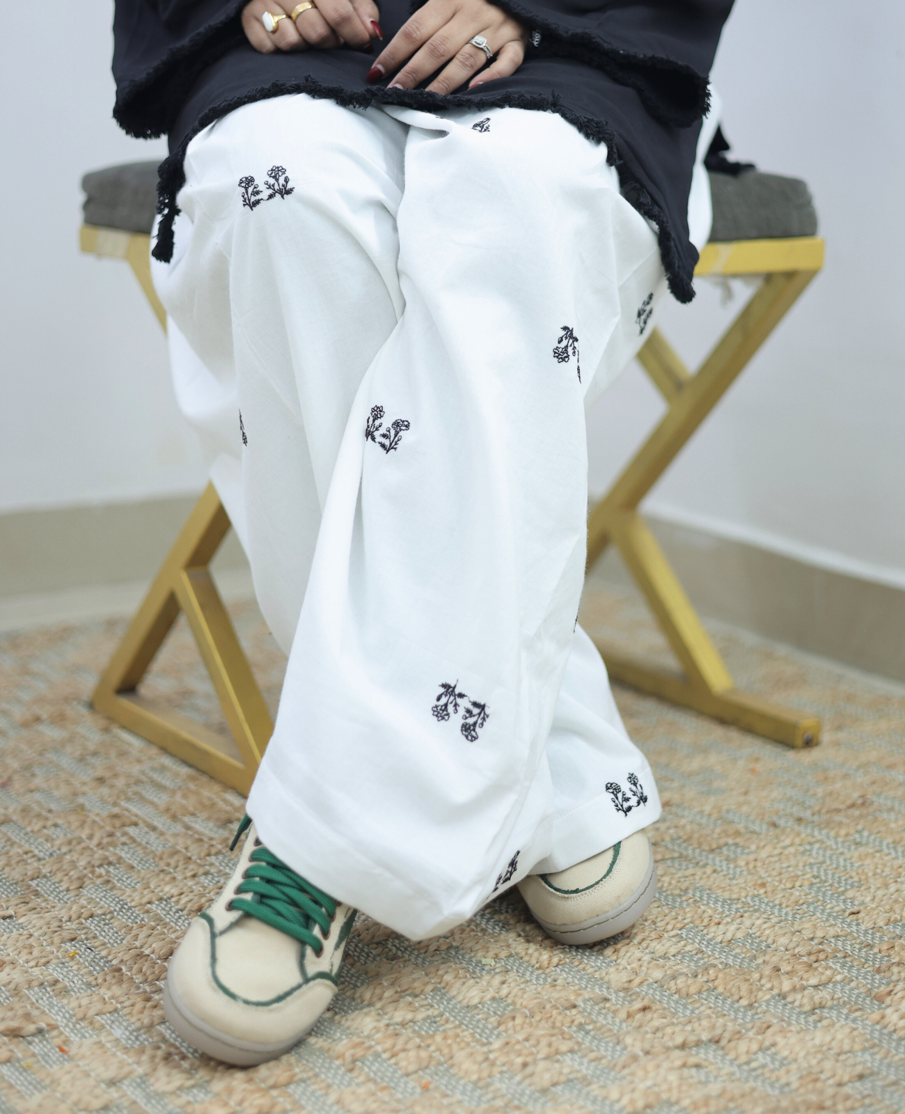 Clean Canvas Embroidered Motifs Farshi Salwar