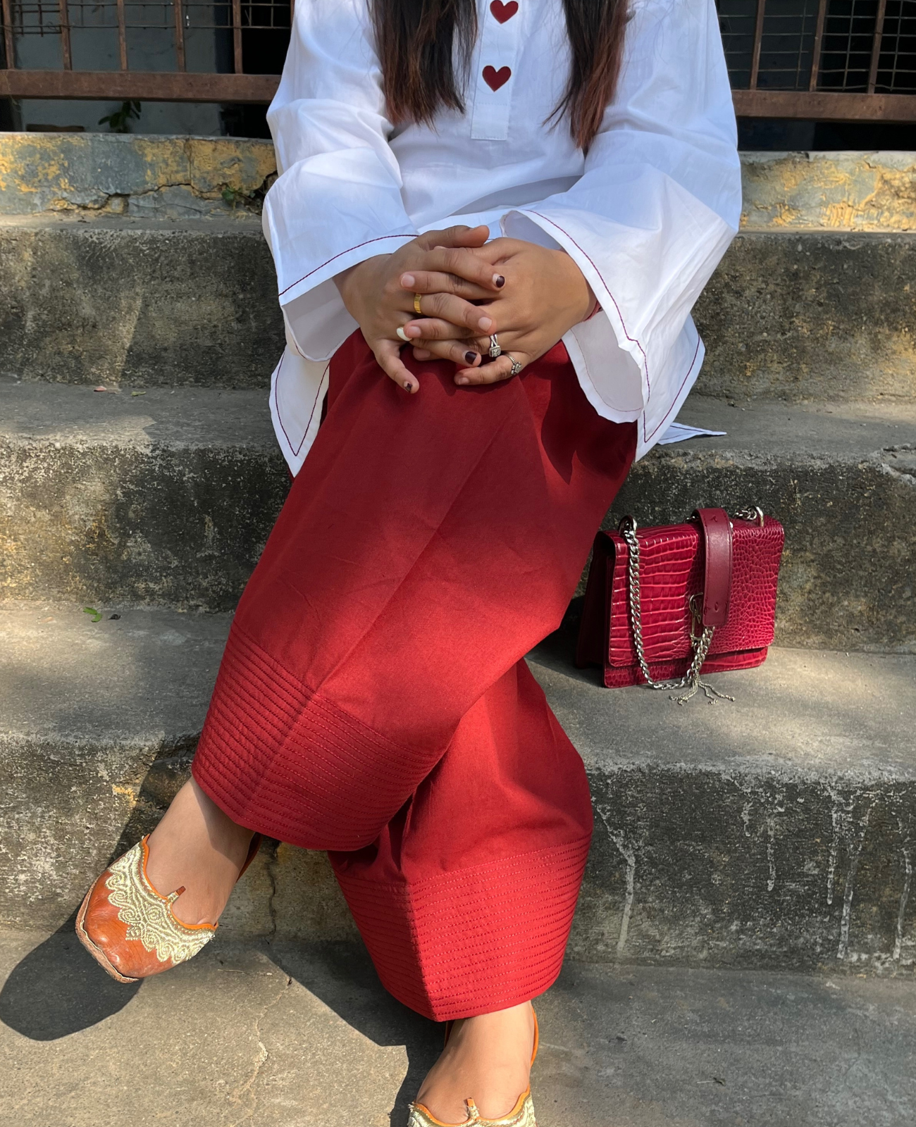 Classic Maroon Farshi Salwar with Anchor Detail