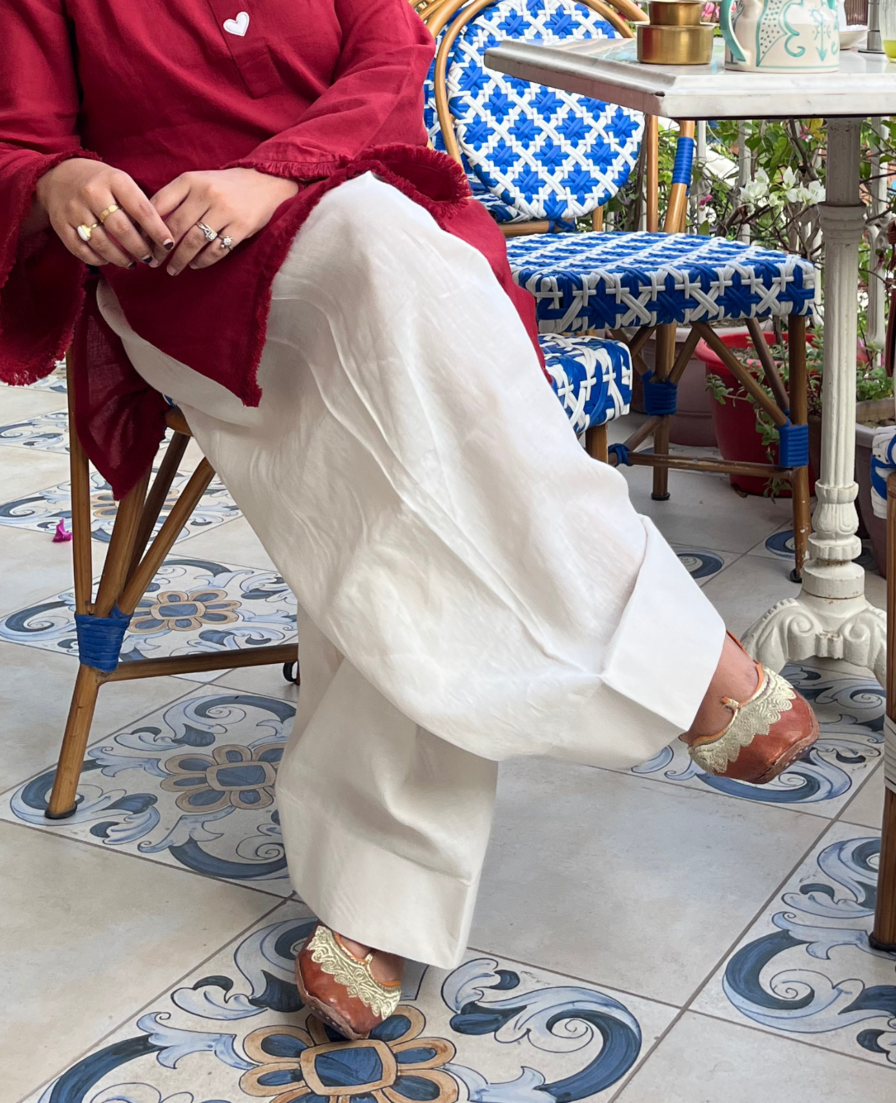 Ivory White Basic Everyday Farshi Salwar with Wide Pauncha