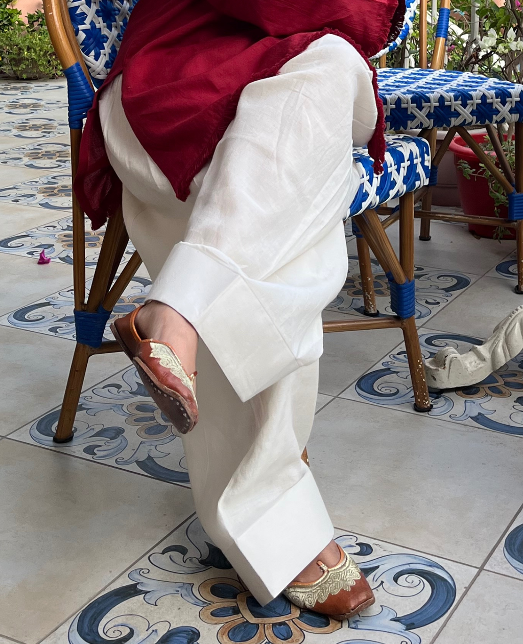 Ivory White Basic Everyday Farshi Salwar with Wide Pauncha