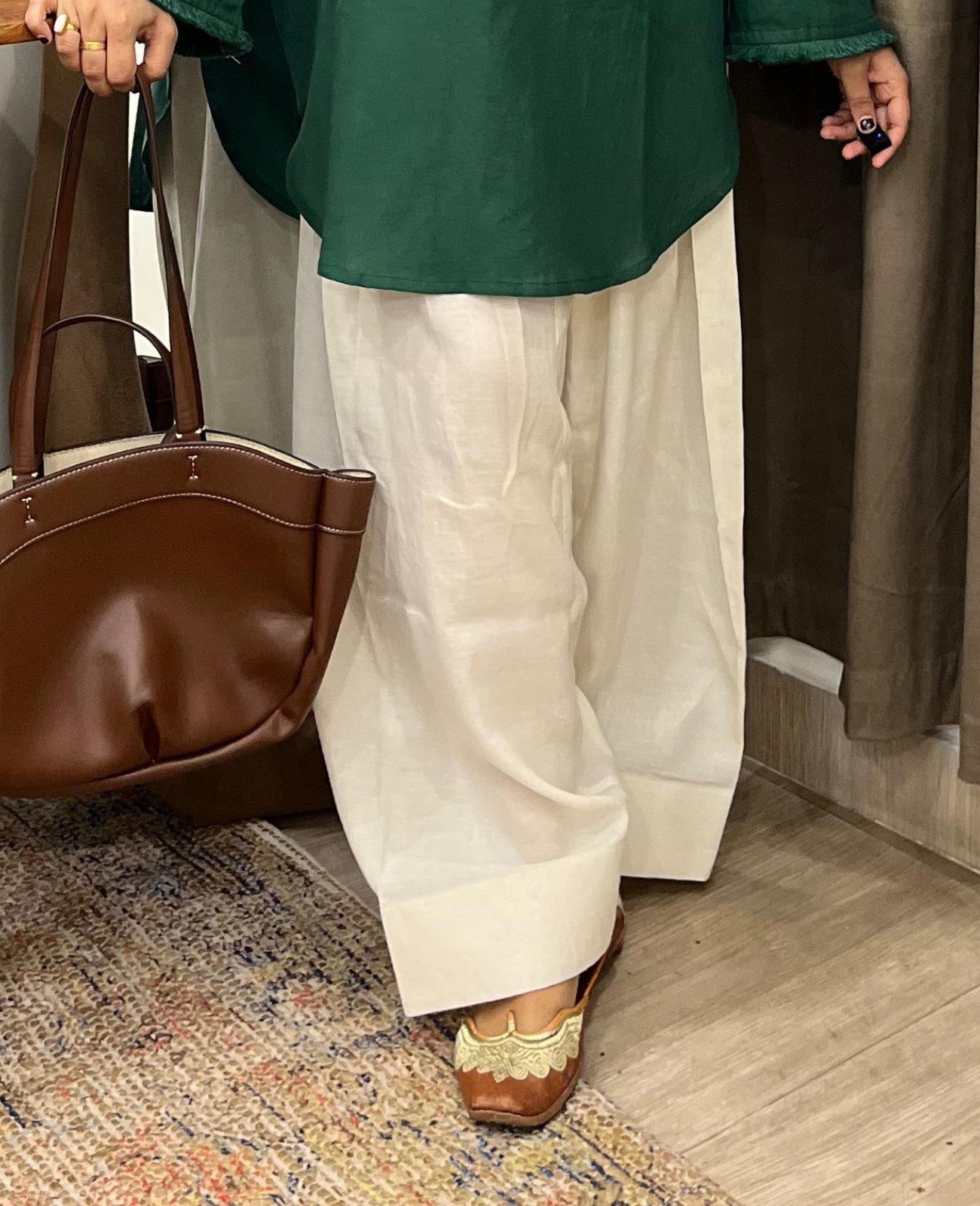 Ivory White Basic Everyday Farshi Salwar with Wide Pauncha