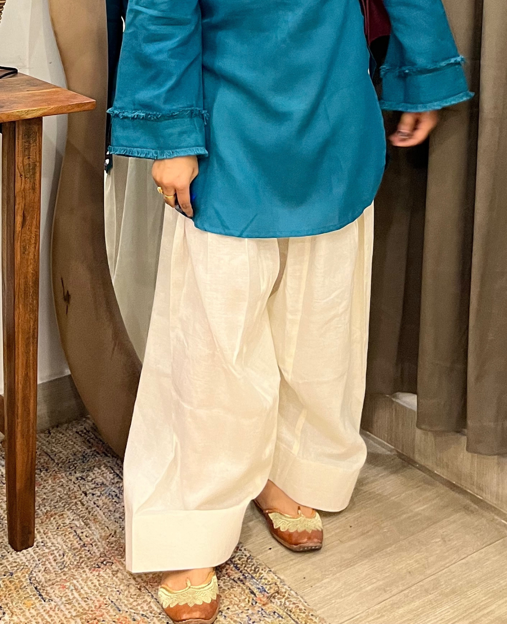 Ivory White Basic Everyday Farshi Salwar with Wide Pauncha