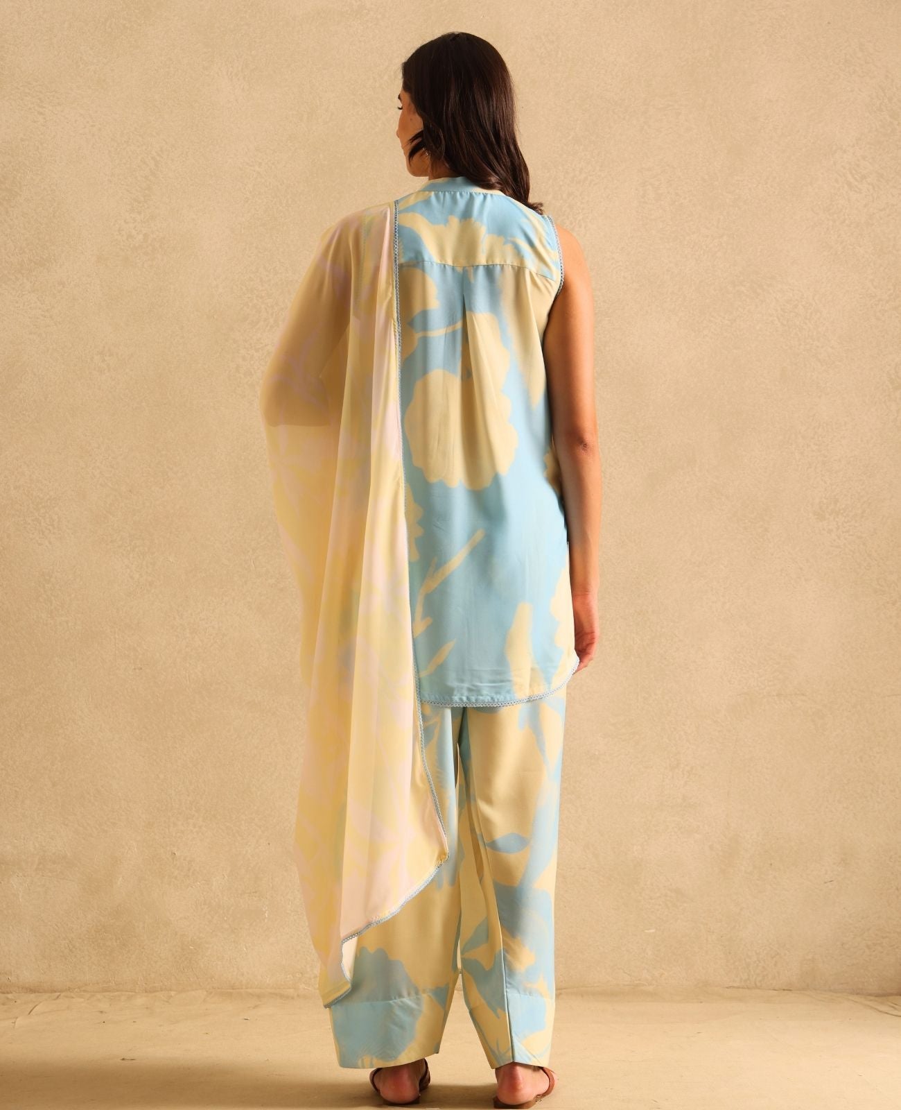 Lime Cream Kurta Set