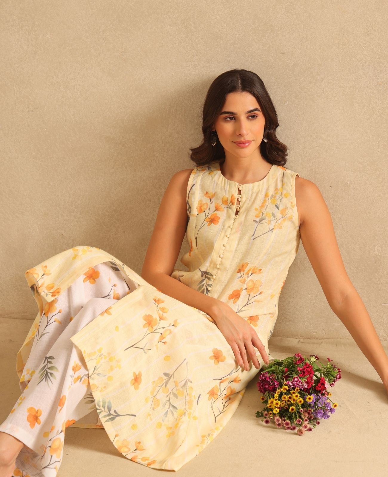 Daisy Bloom Kurta Set – Set of 2