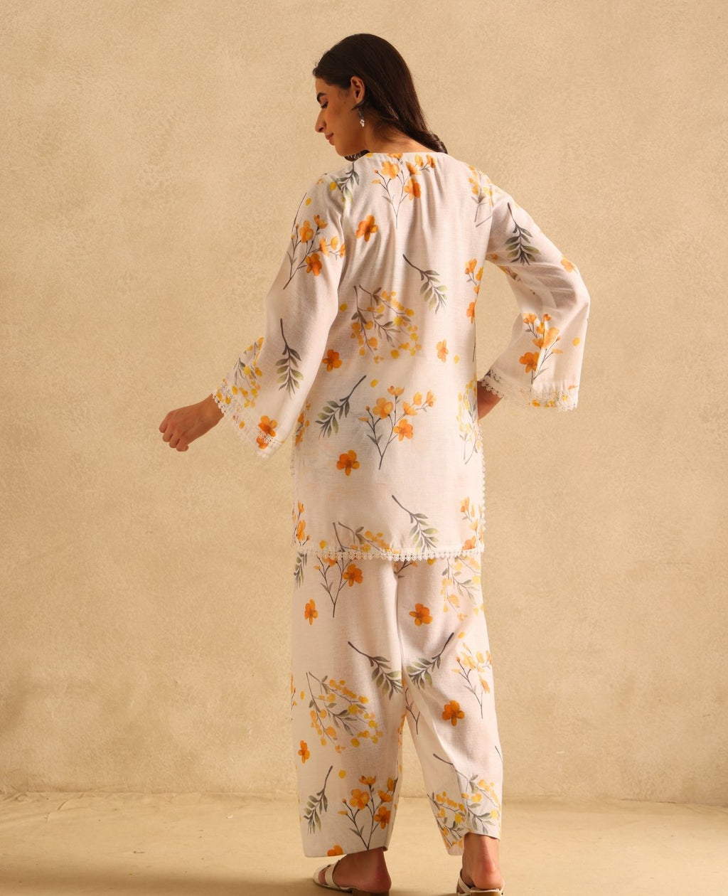 Sweet Tangerine Farshi Salwar Set - Set of 2