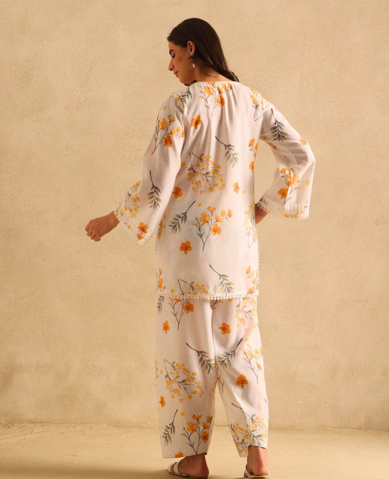 Sweet Tangerine Farshi Salwar Set - Set of 2