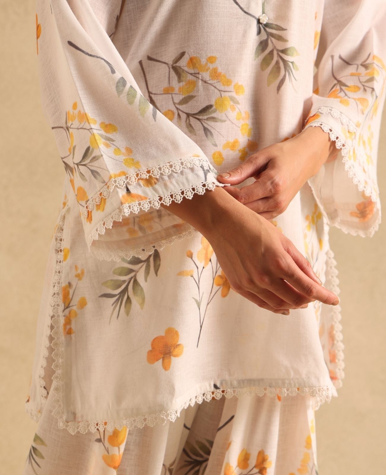 Sweet Tangerine Farshi Salwar Set - Set of 2