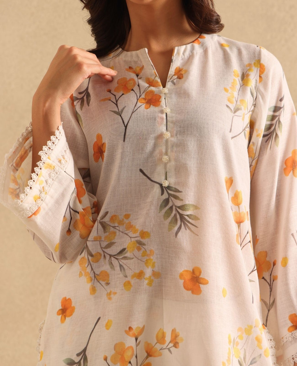 Sweet Tangerine Farshi Salwar Set - Set of 2