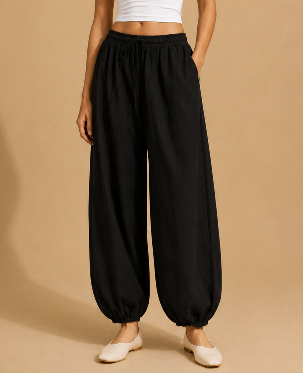 Raven Classic White Balloon Pants