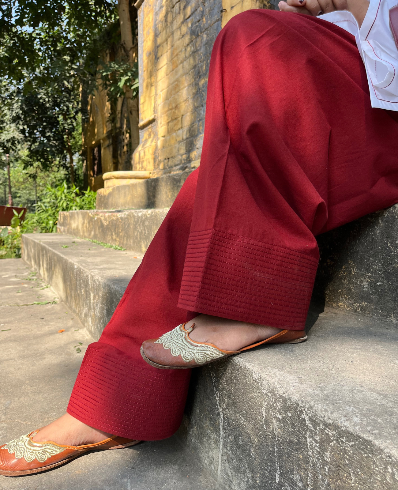 Classic Maroon Farshi Salwar with Anchor Detail